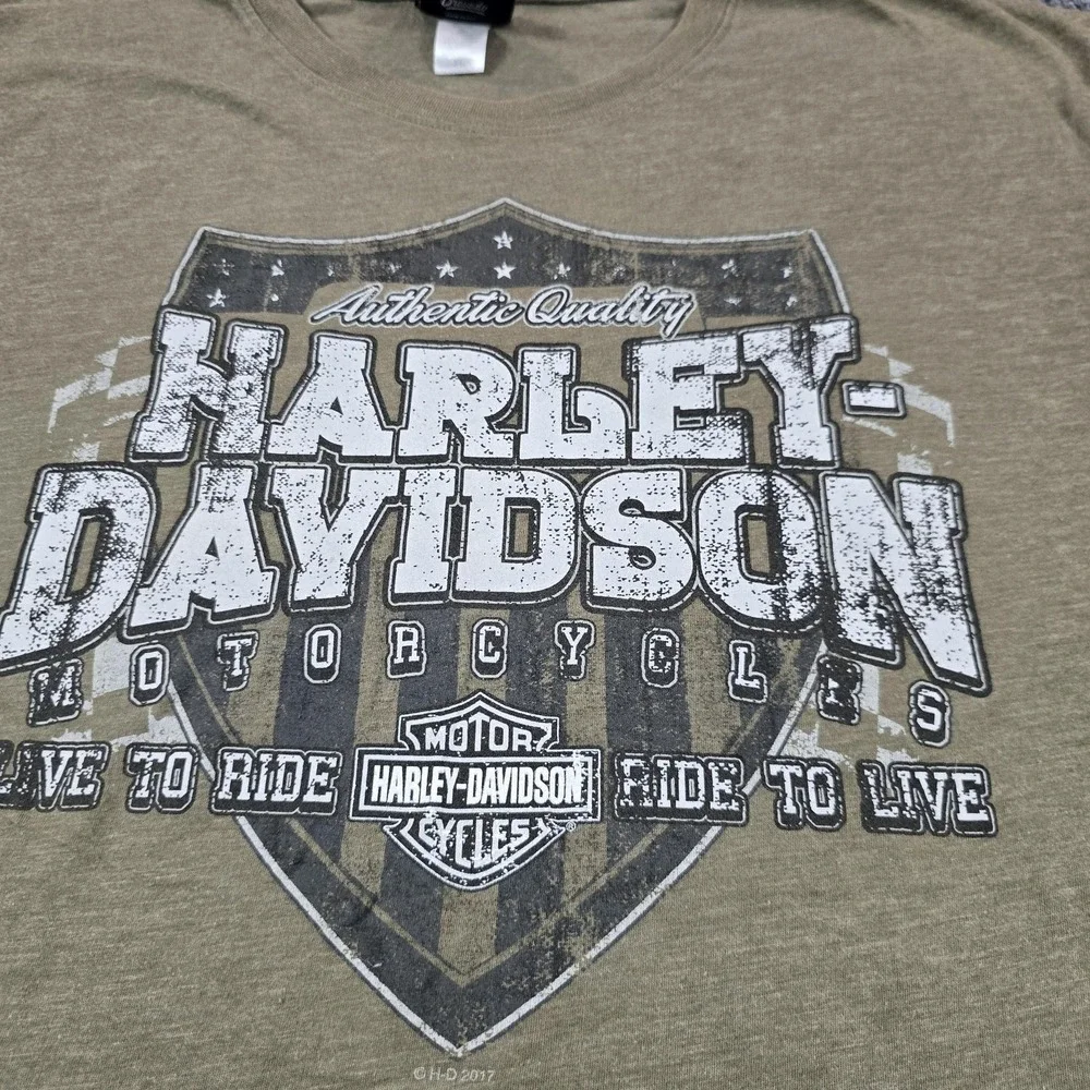 Harley-Davidson‎ Shirt Mens XL Green Myrtle Beach Graphic Tee 2017 Moto Biker
